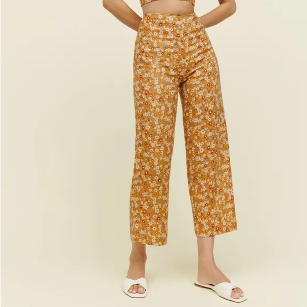 Reformation Ronan Floral Linen Pants